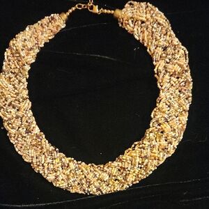 Vintage 90s Beaded Braided Necklace